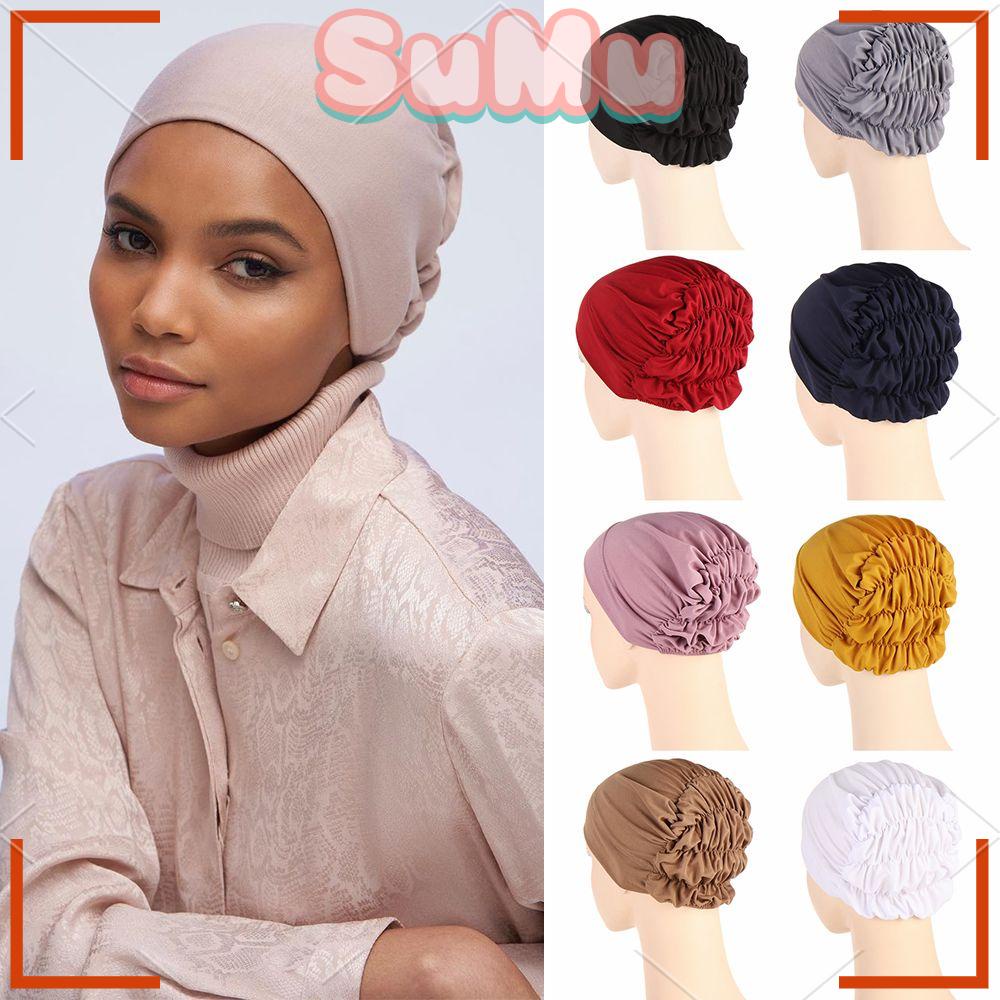 SUMU Mũ Turban Trùm Đầu Co Giãn Thời Trang Cho Nữ