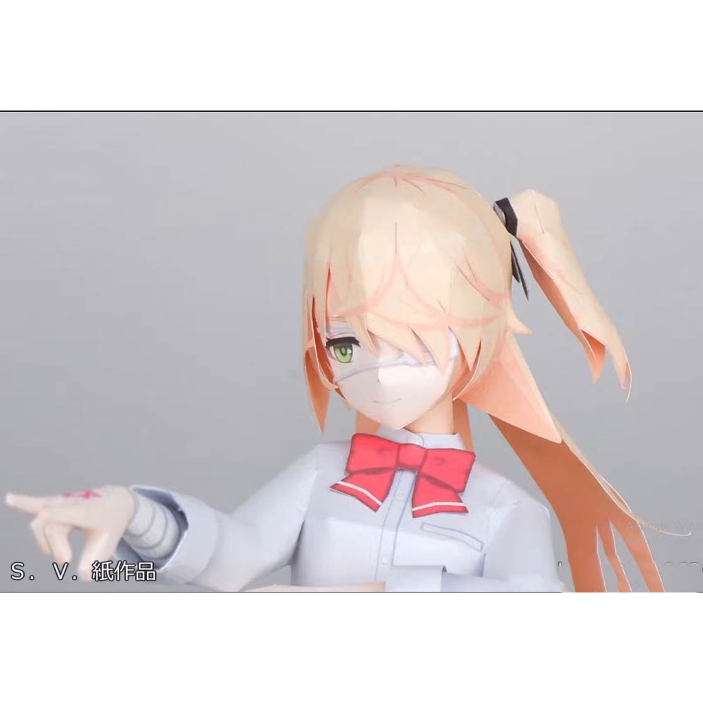 Mô hình giấy anime girl Anime Game  Fischl in School Uniform