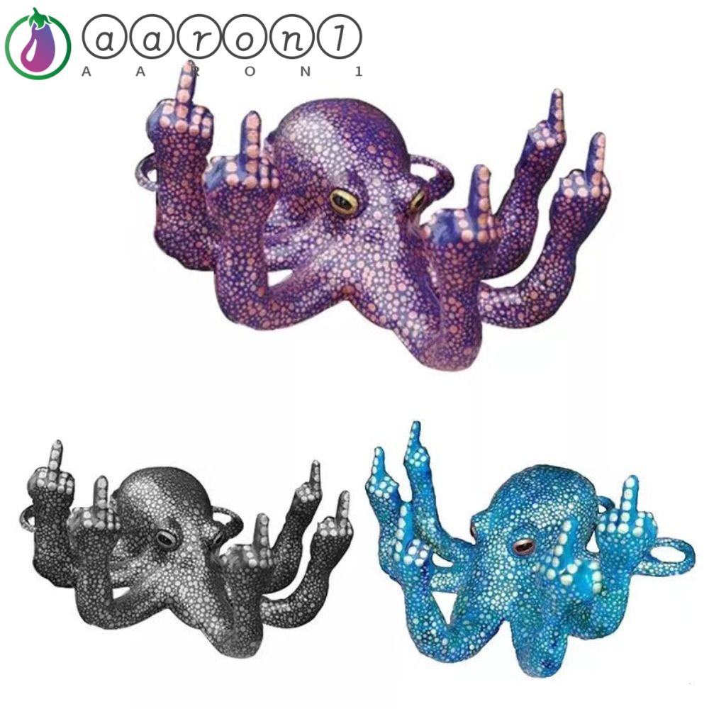 AARON1 Tượng Bạch Tuộc Dạ Quang Bằng Nhựa Resin Chống Thấm Nước Trang Trí Quán Bar