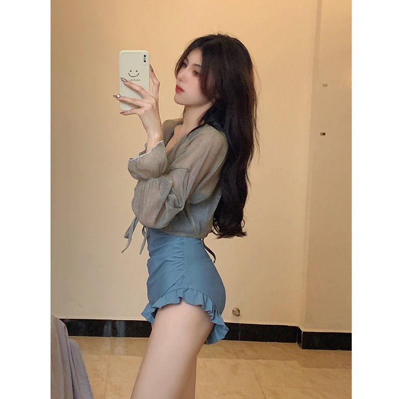 Đồ Bơi Một Mảnh Che Bụng Gợi Cảm Phong Cách Hàn Quốc Cho Nữ Giới