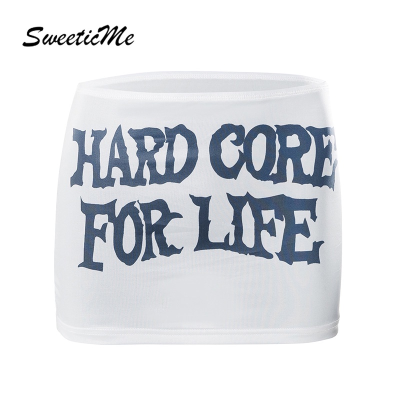 Chân Váy Ngắn Ôm Dáng In Chữ Thời Trang 2023 Cho Nữ