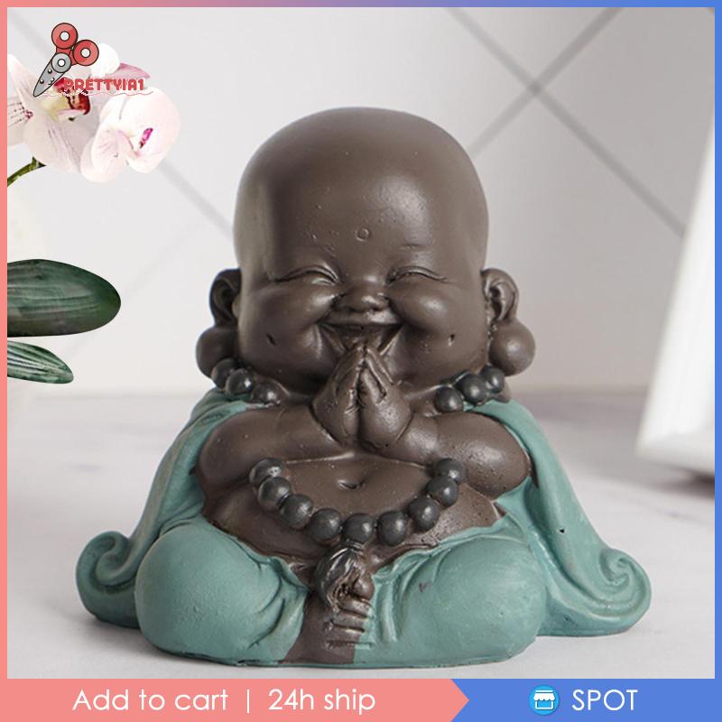 Tượng Phật Cười May Mắn Màu Nâu Đáng Yêu Trang Trí Nhà Cửa