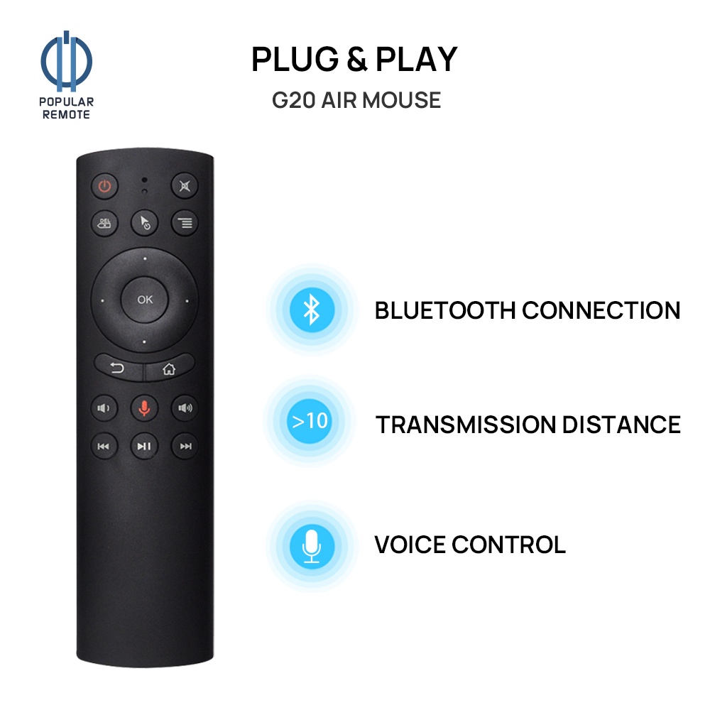 G20S Voice Backlit Smart Air Mouse Bluetooth không dây có con quay hồi chuyển IR Học từ xa cho Andro
