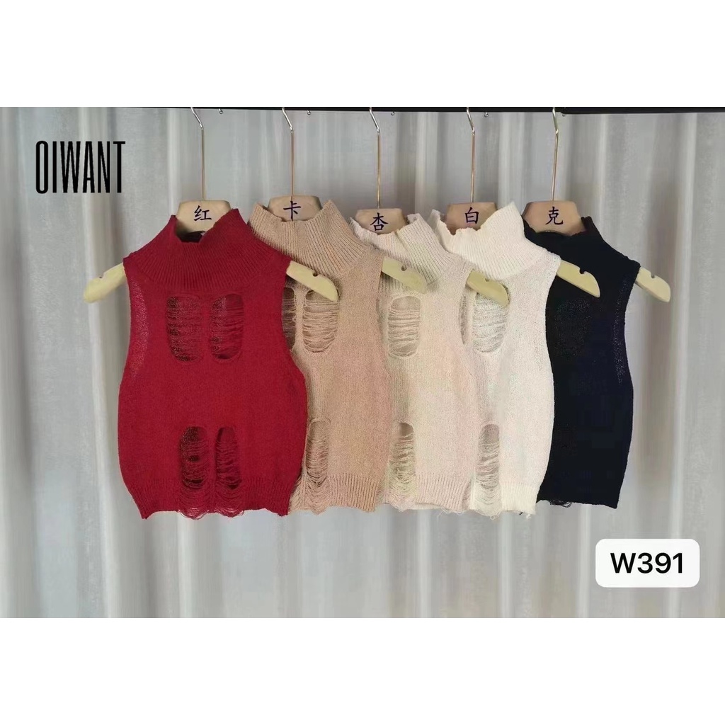 Áo Dệt Kim Sát Nách Dáng Ngắn Cổ Cao Màu Trơn Thời Trang 2023 Cho Nữ