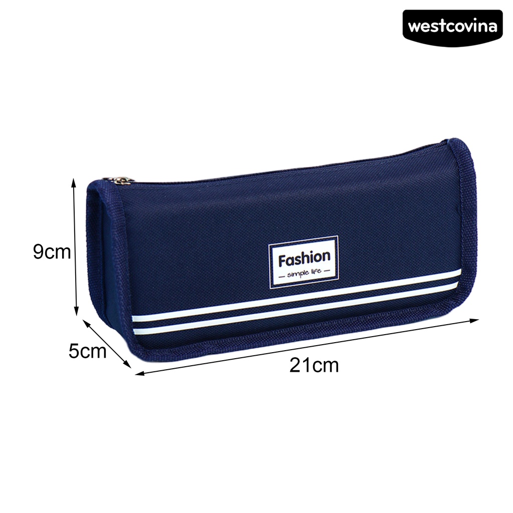 [WSTN]✎Túi Đựng Bút Bằng Vải Canvas Chống Nước Có Khóa Kéo Tiết Kiệm Không Gian