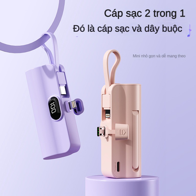 Giá Đỡ Điện Thoại Kiêm Sạc Dự Phòng Không Dây Kỹ Thuật Số Có Cáp Sạc