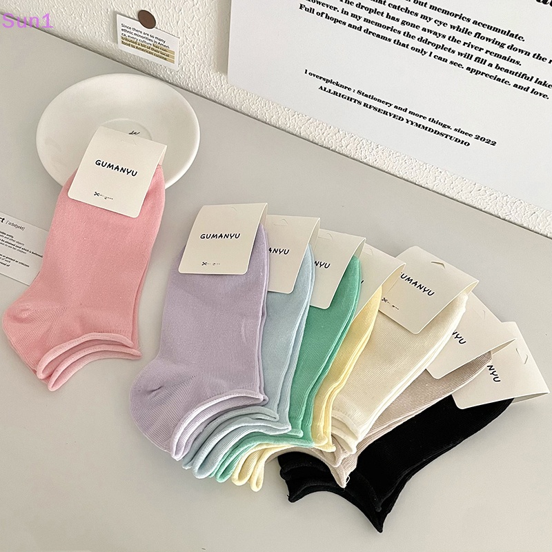 Sun1 > Vớ Thuyền cotton Mỏng Màu Trơn Miệng Nông Chống Trượt Thời Trang Xuân Hè Cho Nữ