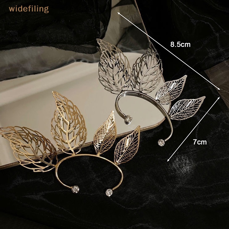 1 Bông Tai Đeo Vành Tai Hình Lá Phong Rỗng Đính Đá Zircon Thời Trang Cho Nữ