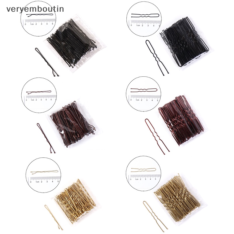 Set 50 Kẹp Tóc Chữ U Màu Vàng Kim Tạo Kiểu Tóc Thời Trang Cho Nữ