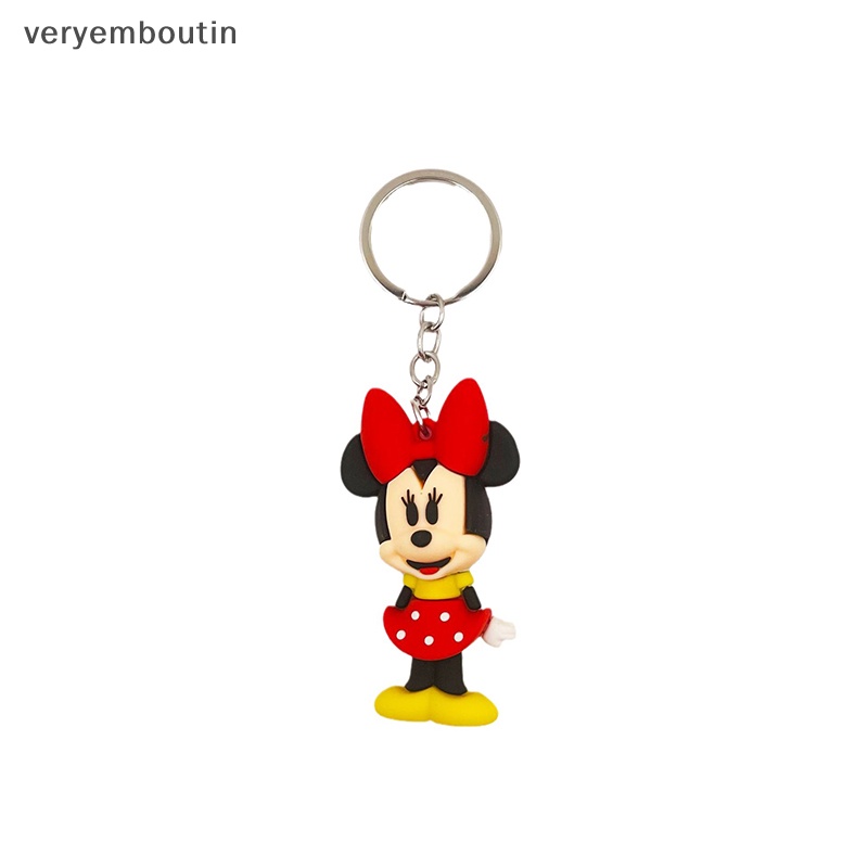 1 Móc Khóa Hình Chuột Mickey / Minnie / Gấu Pooh / Chuột Mickey Bằng Silicon Dễ Thương Cho Cặp Đôi