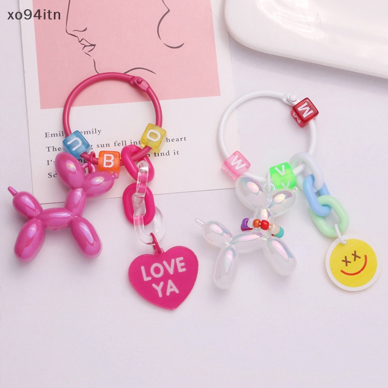 Tn Móc Khóa Acrylic Màu Kẹo Hình Chú Chó Và Bong Bóng Dễ Thương Thời Trang Làm Quà Tặng Cho Bạn Bè n