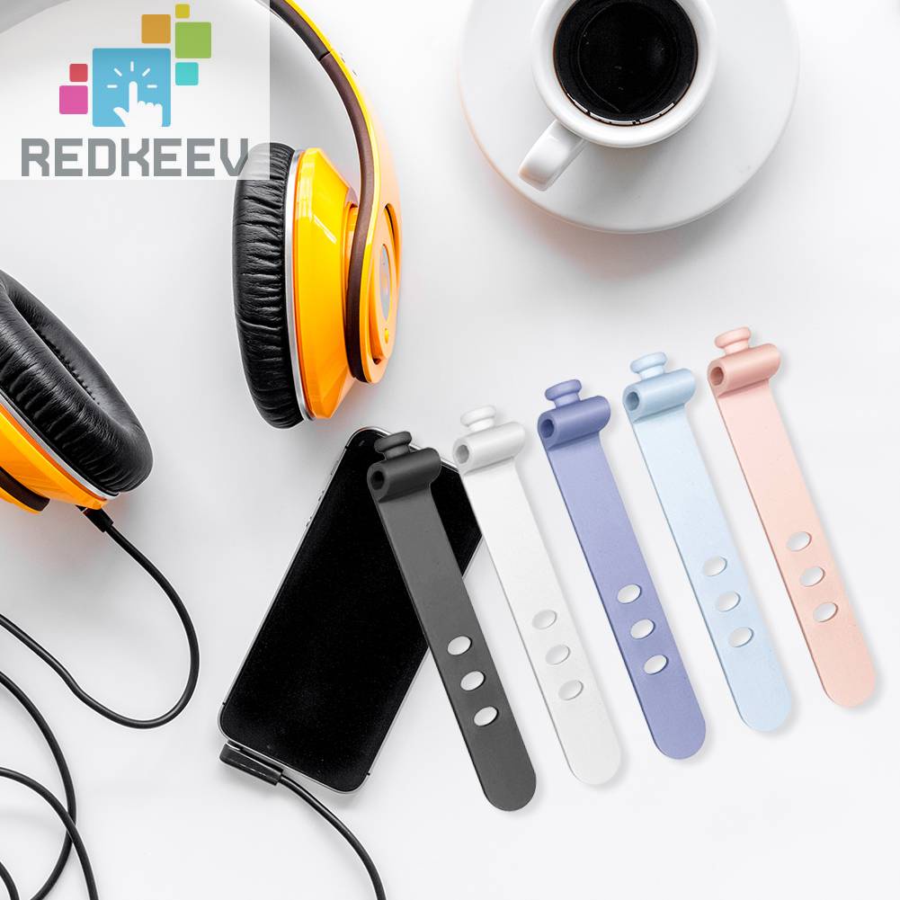 Set 20 Dây Silicone Buộc Dây Cáp 3 Lỗ Tái Sử Dụng Tiện Lợi