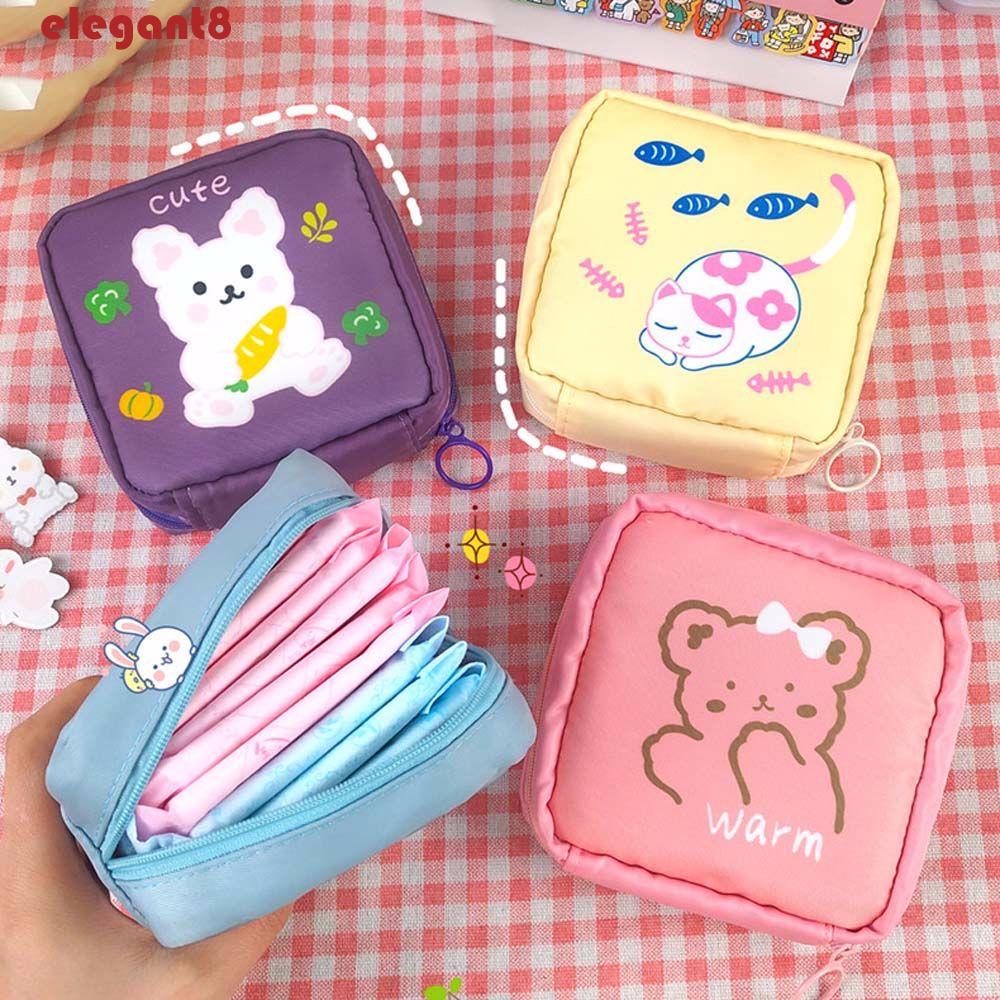 ELEGANT Túi Đựng Mỹ Phẩm Chống Thấm Nước Họa Tiết Hoạt Hình Xinh Xắn