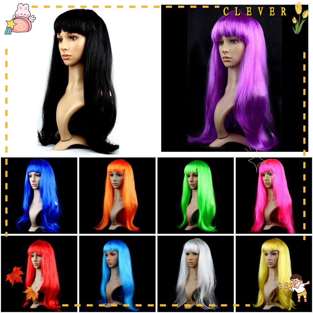 CLEVER Tóc Giả Dài Dày Dặn Chịu Nhiệt Độ Cao Thời Trang Cho Nữ