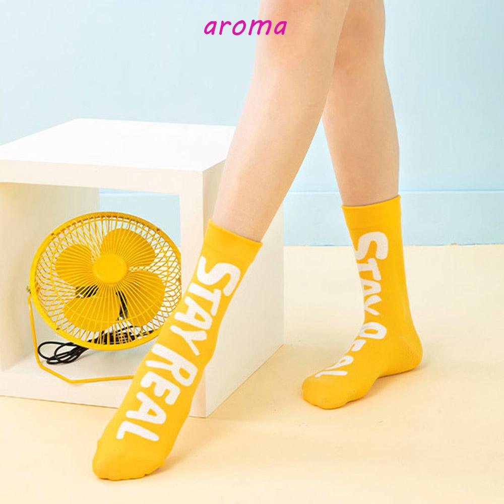 AROMA Vớ Trượt Ván Đa Năng In Chữ Phong Cách Hiphop Đường Phố Cho Cặp Đôi