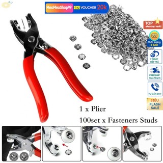 Bộ kìm bấm cúc áo , cúc kim loại ,bộ kìm bấm khuy kèm cúc bấm 9.5mm , bộ kìm bấm cúc đa năng