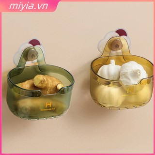 Giỏ đựng đồ nhà bếp đa chức năng hành lá gừng tỏi lưu trữ phòng tắm đục lỗ treo tường giỏ treo nhà tổ chức miyia
