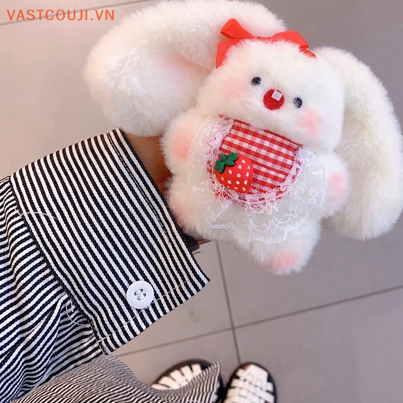 Móc Khóa Hình Thỏ Nhồi Bông Tai To Dễ Thương