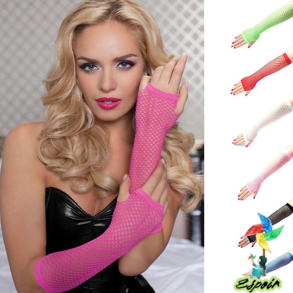 ESPO Găng Tay Lưới Hở Ngón Phong Cách Gothic Punk