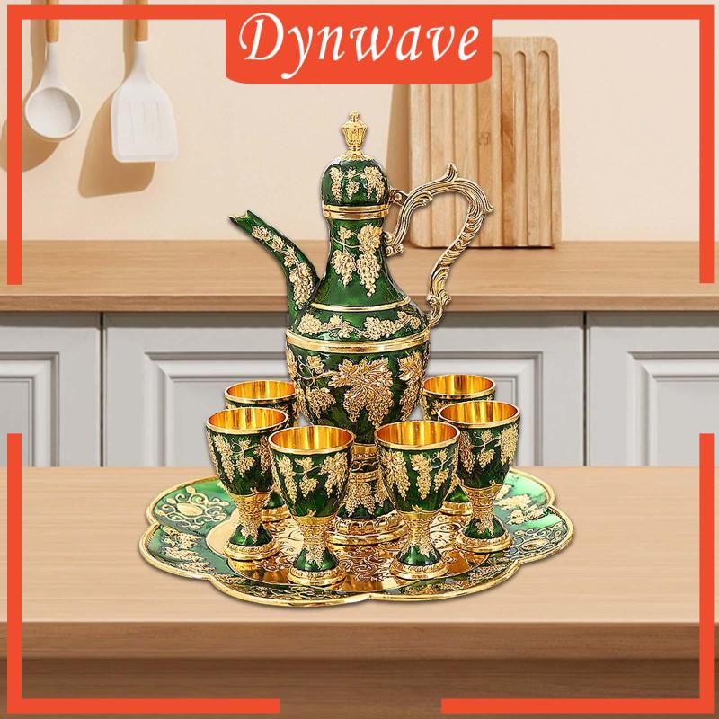 Bộ Ấm Trà Bằng Kính Kim Loại Phong Cách Vintage Châu Âu