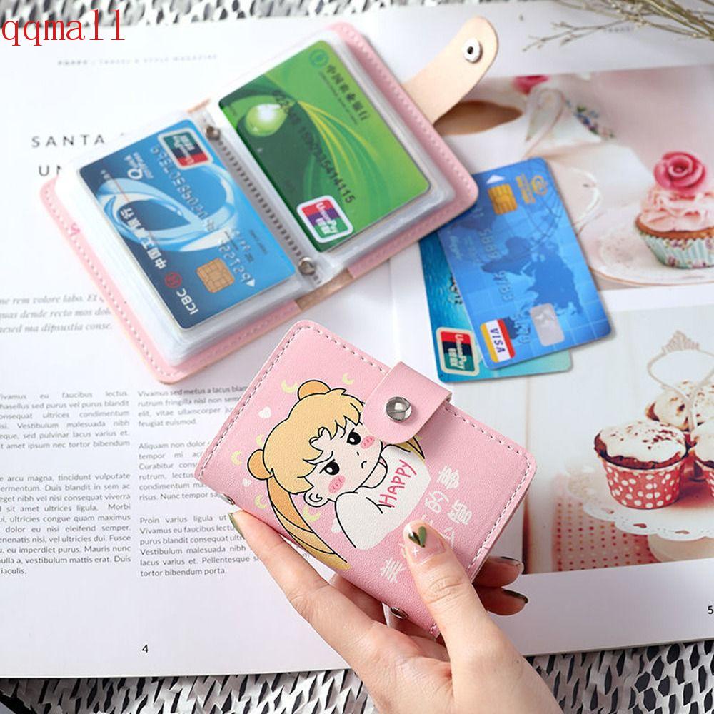 QQMALL Ví Nữ Da PU In Hình Mèo Hoạt Hình Dễ Thương