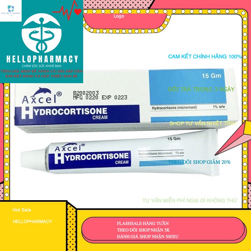 Kem Axcel Hydrocortisone 1% Cream tuýp 15g