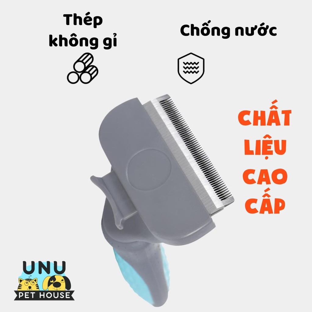 Lược chải lông chó mèo thiết kế bồ cào có nút gạt lông, thích hợp chải lông cho chó mèo lông ngắn và dày – UNU Pet House