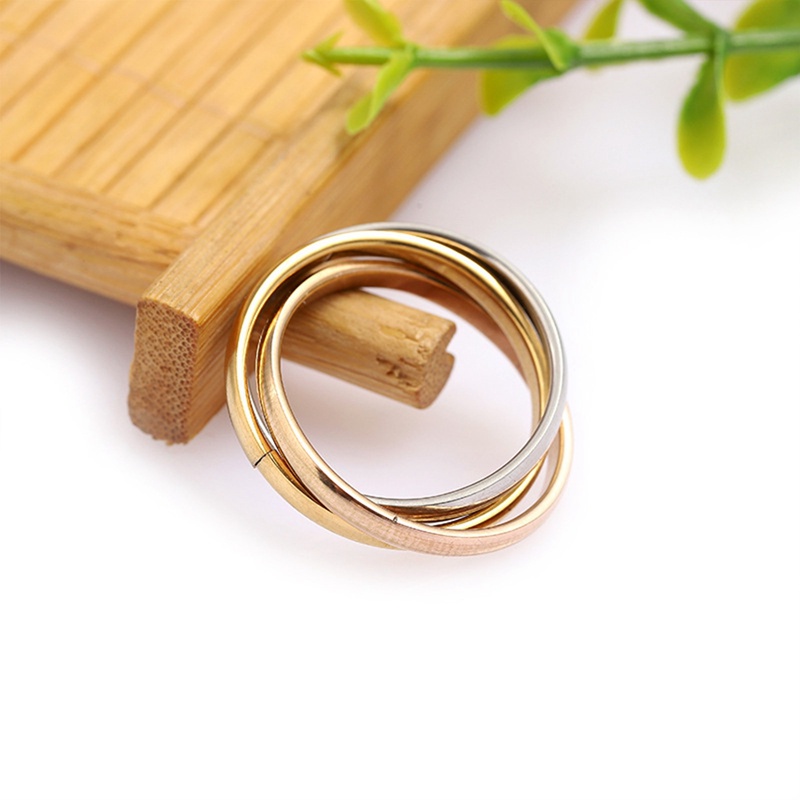 Ygt Set 3 Nhẫn Đính Hôn Bằng Thép Không Gỉ Cổ Điển Dành Cho Nữ