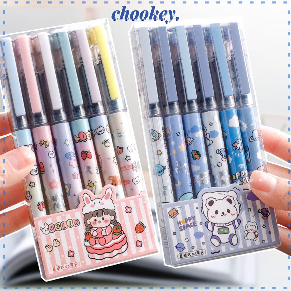 CHOOKEY Set 6 Bút Bi Kiểu Dáng Hoạt Hình Dễ Thương