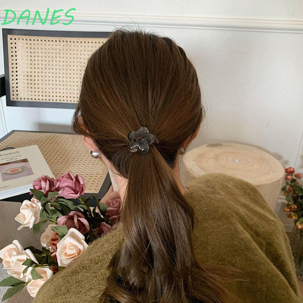 DANES Dây Buộc Tóc Cao Su Đính Nơ Họa Tiết Hoa Phong Cách Hàn Quốc Mới