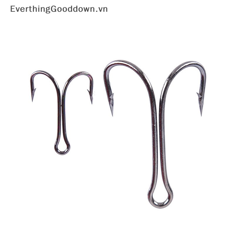 Everthinggooddown 50 Móc Câu Cá Kép Bằng Thép Carbon Màu Đen Chất Lượng Cao Set 50 Lưỡi Câu Đôi Chất Lượng Cao Bộ 50 / 50 Miếng Carbon Chất Lượng Cao