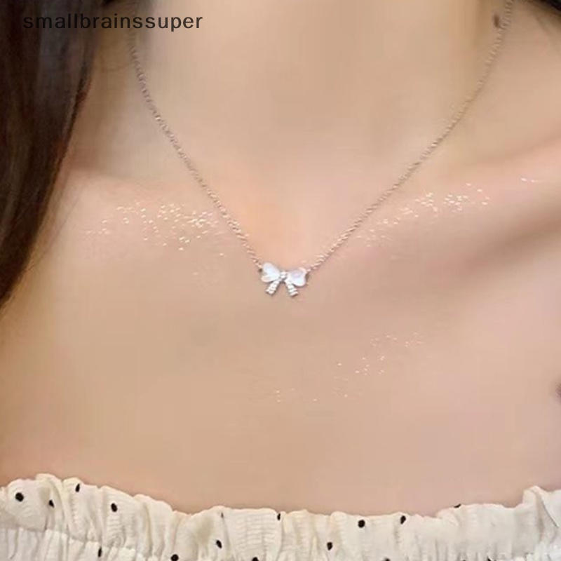 Vòng cổ Mặt Hình Nơ Đính Đá Zircon Màu Sắc Ngọt Ngào Phong Cách Hàn Quốc Cho Nữ SBS