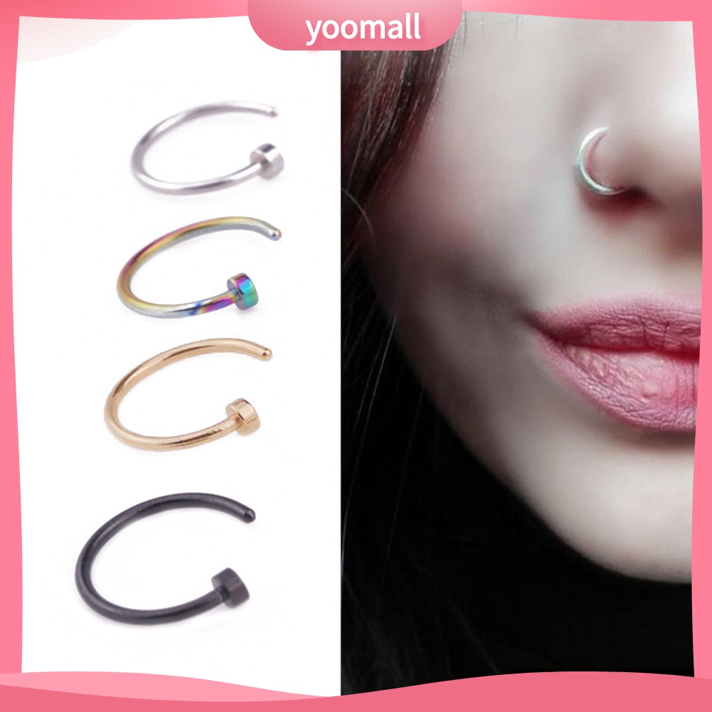 Set 4 Khuyên Mũi Thép Không Gỉ Thời Trang Cá Tính