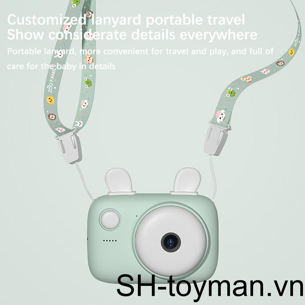 Máy Ảnh Kỹ Thuật Số Bằng Silicon Họa Tiết Hoạt Hình Kèm Dây Đeo Độ Nét Cao Làm Quà Tặng Cho Bé