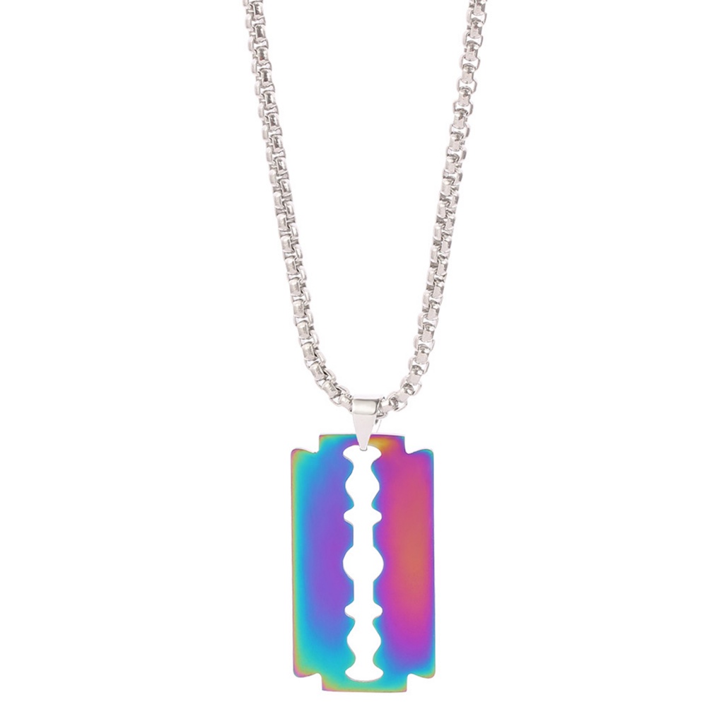 Vòng cổ Bằng Thép Không Gỉ Mạ Điện Mặt Hình Lưỡi Dao Phong Cách Punk Hip Hop Làm Quà Sinh Nhật Hàng Ngày Cho Nam Và Nữ