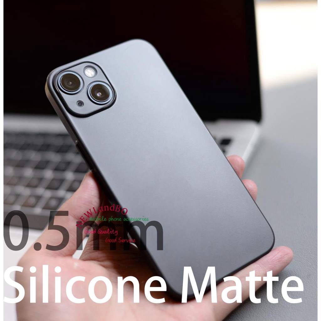 Ốp Điện Thoại Silicon Mềm Nhám Trong Suốt Siêu Mỏng 0.35mm Cho iPhone 15 14 13 12 11 Pro max 13Mini 12mini 14Pro