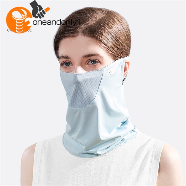 Khẩu Trang Chống Nắng Và Tia UV Bằng Lụa Lạnh Bảo Vệ Khuôn Mặt Dành Cho Bạn Nữ Khi Lái Xe