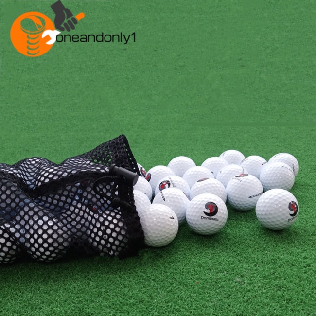 Túi Lưới Đựng Gậy Đánh Golf / Tennis Bằng Nylon Màu Đen Có Dây Rút 16 / 32 / 56