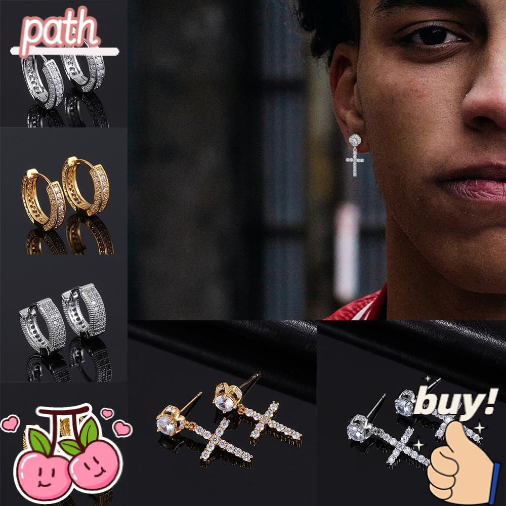 PATH Bông Tai ĐíNh Đá HìNh Chữ ThậP Xinh XắN