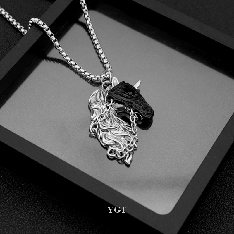 Ygt Vòng cổ Bùa Hộ Mệnh Hình Kỳ Lân Bằng Thép Không Gỉ Cổ Điển Cho Nữ