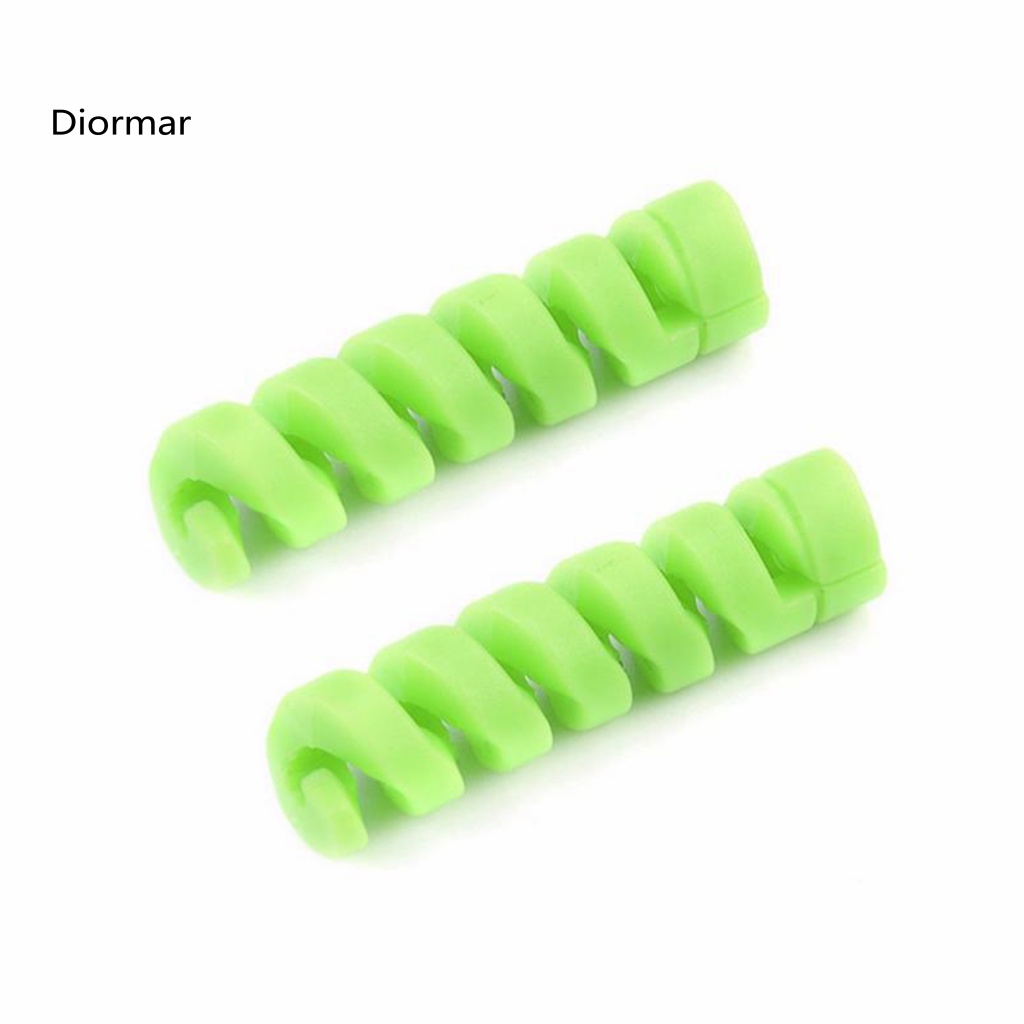 1 Cặp Dây Quấn Bảo Vệ Cáp Sạc / Điện Thoại / Máy Tính / Laptop Hình Xoắn Ốc Bằng Nhựa Bền Chống Rối