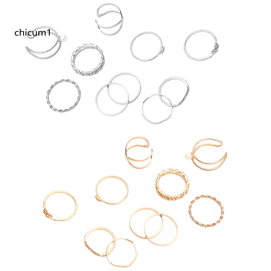 Set 10 Nhẫn Đeo Khớp Ngón Tay Phong Cách Vintage Cho Nữ