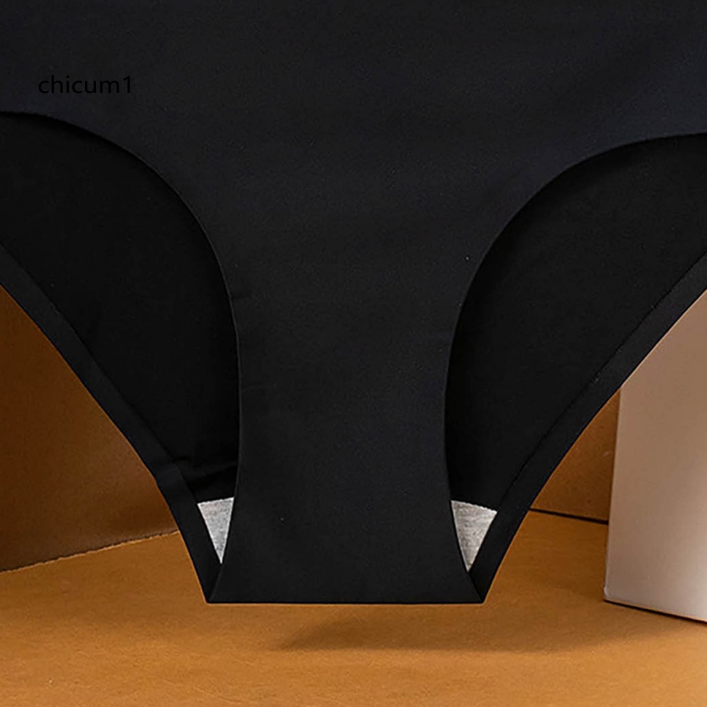 Quần Lót Lụa Lạnh Không Đường May Độ Co Giãn Cao Mịn Màng Đơn Giản Dành Cho Nữ