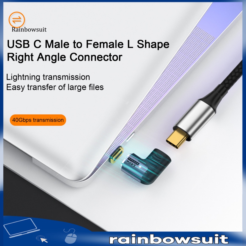 Bộ Chuyển Đổi Phích Cắm Type-C 40Gbps Tốc Độ Cao 140W Sạc Nhanh Hình Chữ L Từ Tính Cho Switch