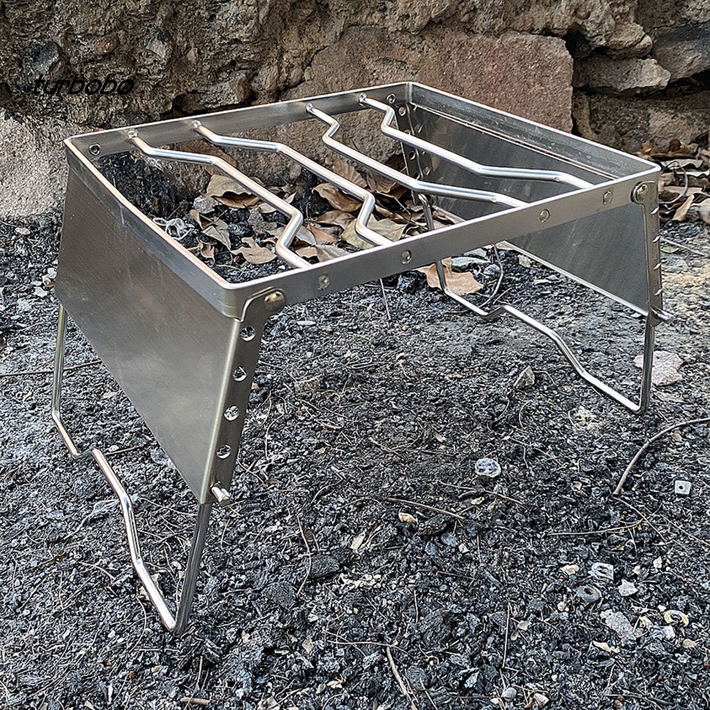 1 Bộ Giá Đỡ Bếp Lò Đa Năng Bằng Thép Không Gỉ Điều Chỉnh Được Dành Cho Cắm Trại