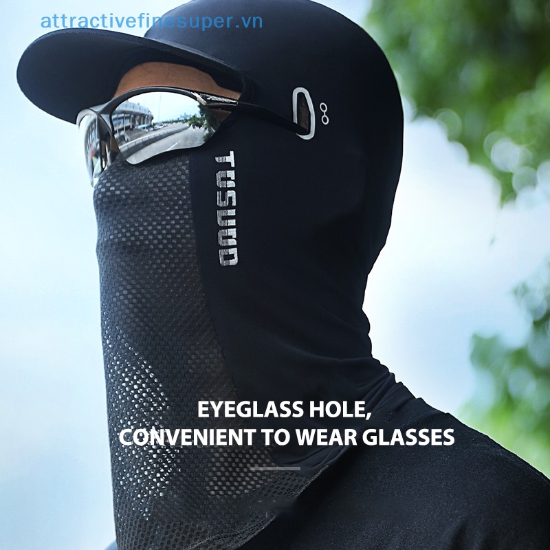 Afs Mũ Trùm Đầu Bằng Lụa Lạnh Chống Nắng Dùng Đi Xe Máy Mùa Hè