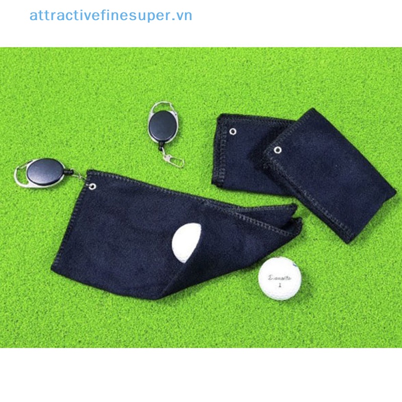 Khăn Làm Sạch Gậy Đánh Golf AFS Hình Vuông Mini Có Móc Khóa Có Thể Thu Gọn
