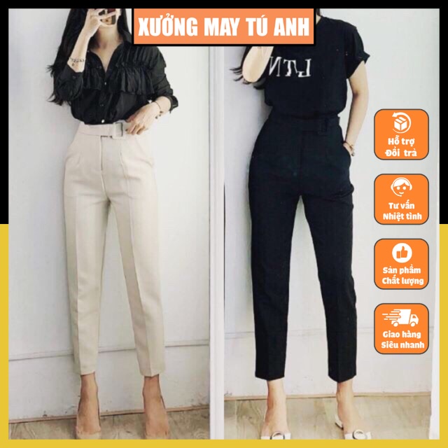 Quần baggi đai vuông công sở