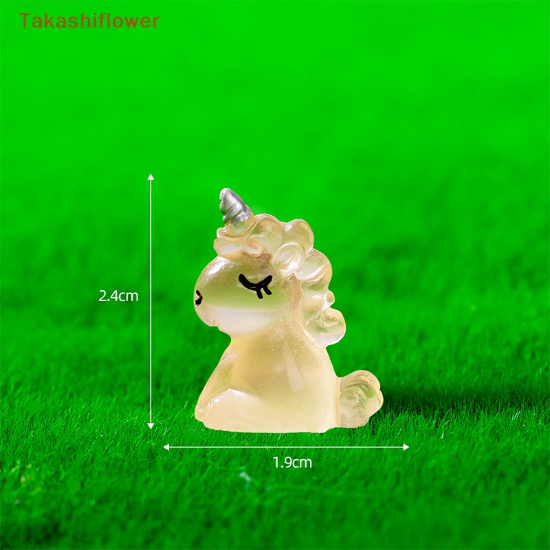 Set 2 Mô Hình Kỳ Lân Dạ Quang Mini Bằng Nhựa Resin Trang Trí Tiểu Cảnh / Xe Hơi