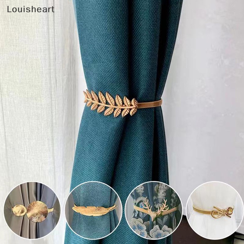 Dây Buộc Rèm Cửa Bằng Kim Loại Họa Tiết Lá Cây Sáng Tạo Tiện Dụng
